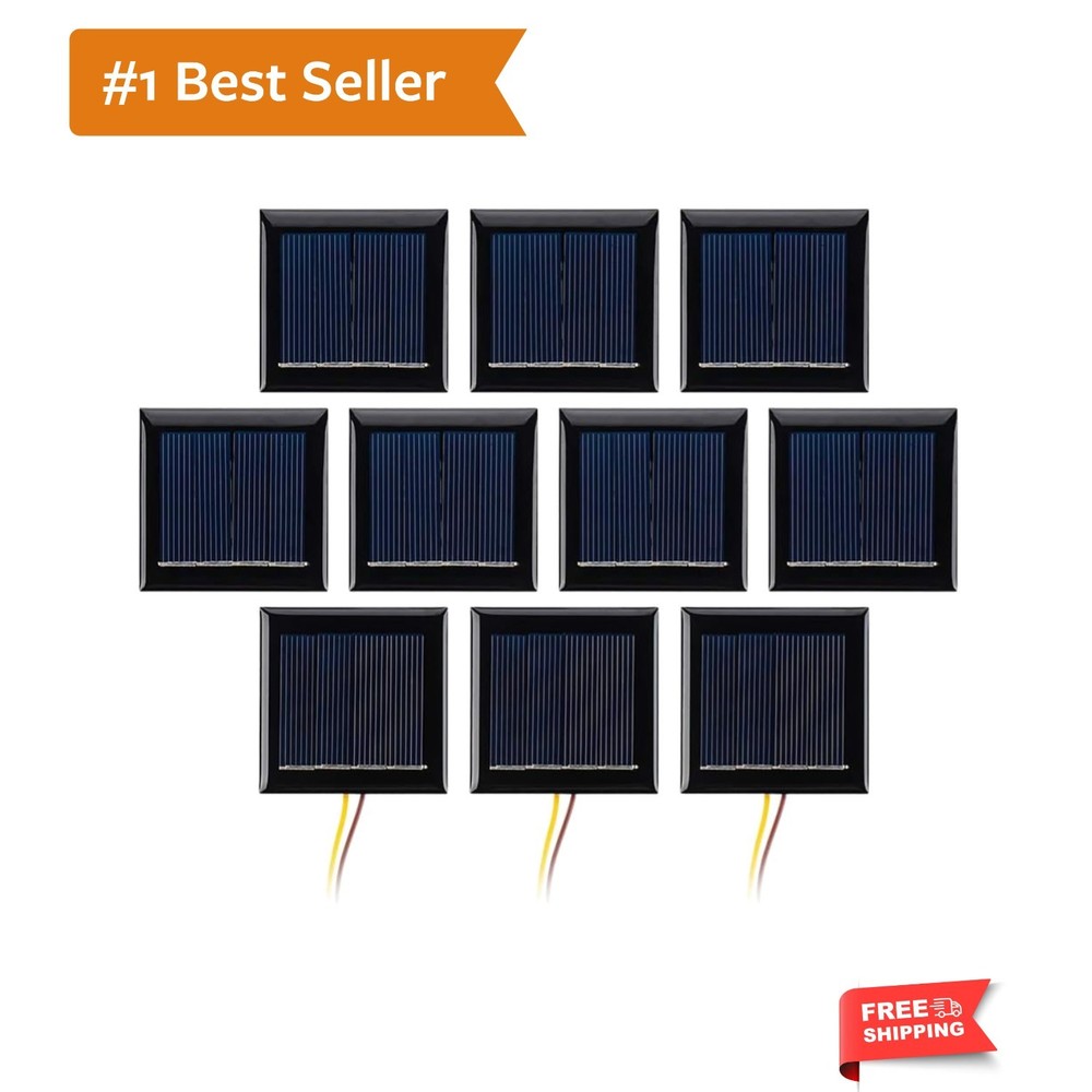 AOSHIKE 10Pcs 2V 130mA Micro Solar Panels Photovoltaic Solar Cells with Wires…