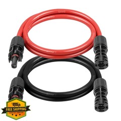XRDS-RF Solar Extension Cable 8AWG 3FT Red Black 2pk