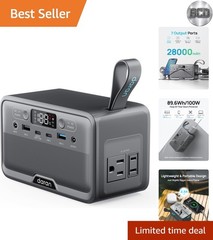 Portable Power Station with 28,000mAh LiFePO4 Battery – Ideal for Camping & Home