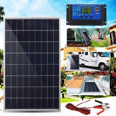 1/2PCS Solar Panel Kit 100A 12V Trickle Charger Battery Maintainer w/ Controller
