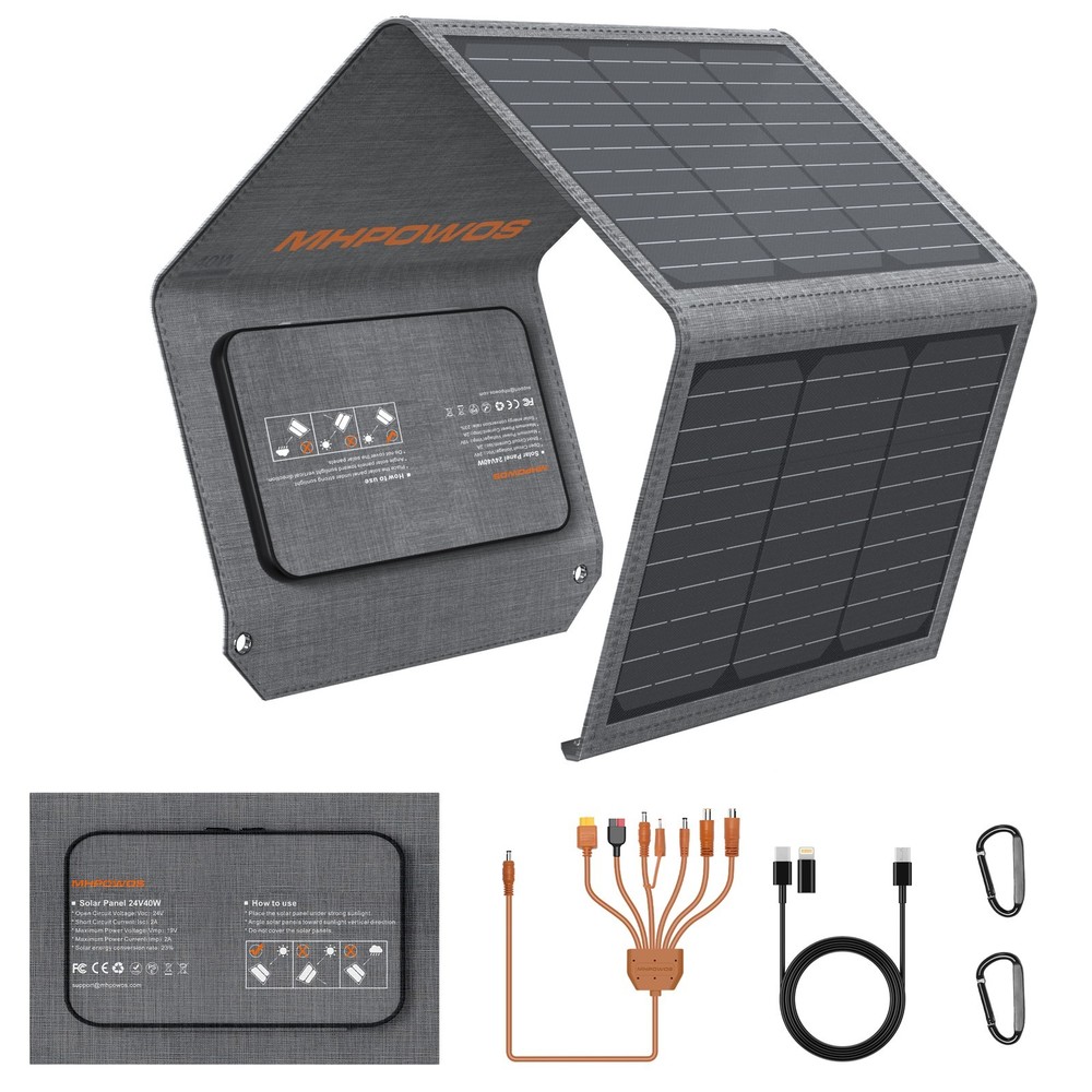 MHPOWOS 120W 80W 40W Foldable Solar Panel Charger for Jackery Explorer 300 Plus