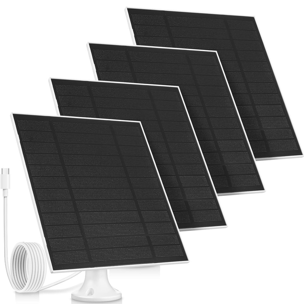 4 Pack 5W Solar Panels for Security Cameras Outdoor Waterproof Solar Panel for C