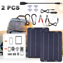 60W Solar Panel 18V Trickle Charger Battery Charger Kit Maintainer Boat Car RV