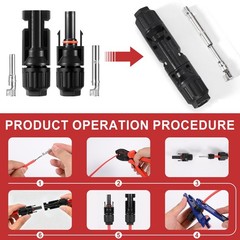 32 PCS Solar Panel Connectors MC4, 16 Pairs Male/Female + 2 Wrenches IP67 Wat…