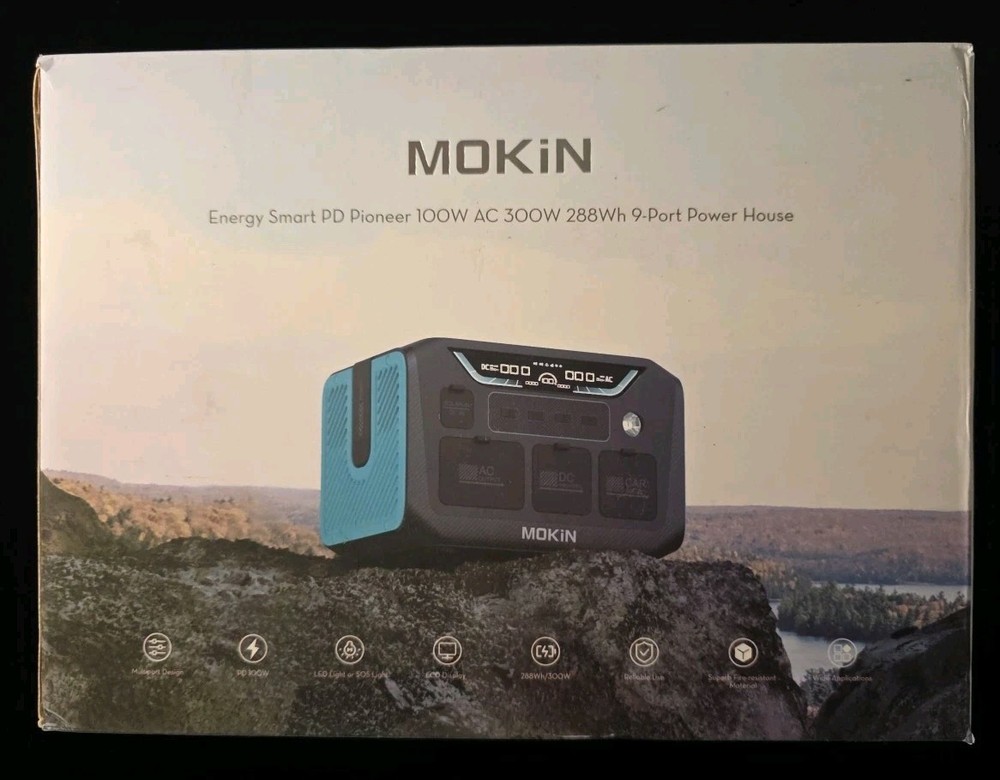 Mokin 300W Portable Power Station 288Wh Solar Generator Backup Battery Camping