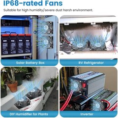 120mm x 38mm 12V DC IP68 Waterproof Fan High Speed Dual Ball 2-Pin | 120x38mm