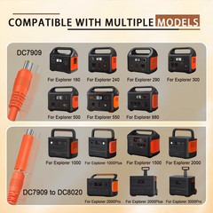 Solar Panel Adapter for Jackery, 6FT/1.8M Compatible with MC-4 to DC 8Mm Extensi