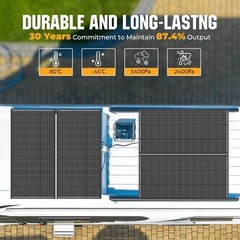 200W Watt Solar Panel N-Type Mono 12V 18BB Home RV Boat Camping PV Off Grid