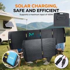 200W Portable Foldable Solar Panel Blanket Off Grid W/ USB & DC Charging Ports
