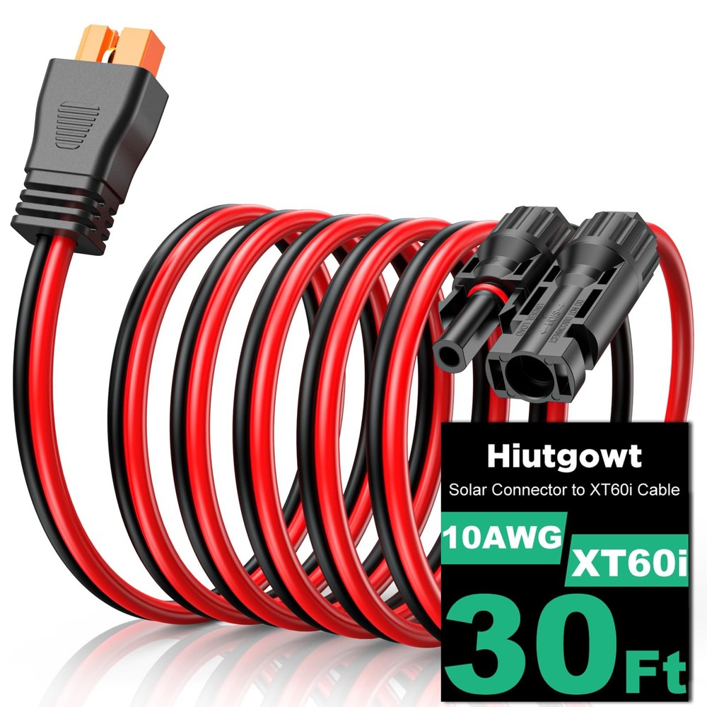 10AWG XT60i Solar Cable 30FT, Solar to XT60i Cable 3 10 15 20 25 40 50FT, Sol…
