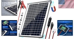 Solar Maintainer Charger Alligator Clip 20W