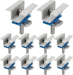 10 Pcs Adjustable Solar Panel Mounting Bracket Clamps Wide Photovoltaic Suppo…