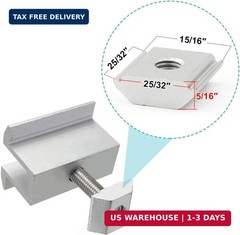 20 Pack Solar Panel Mid Clamps, Aluminum Mounting Brackets for 1.2″ – 2″ Thick P