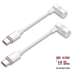 2PCS Barrel Plug to USB-C Adapter for Ring USB C Outdoor Cameras, Barrel White