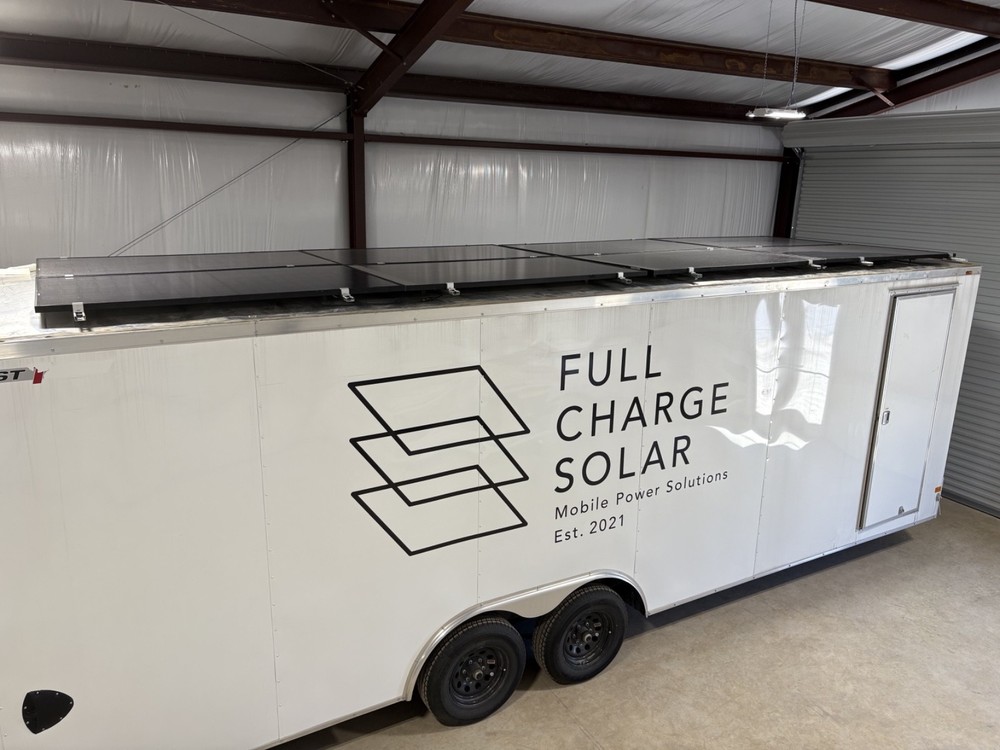 24′ Enclosed SOLAR POWERED Offgrid Self-Sufficient Trailer – 3kW
