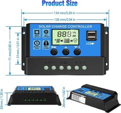 [Upgraded] 30A Solar Charge Controller, 12V/ 24V Solar Panel Regulator with A…