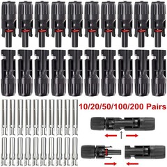 1-50 Pair Solar Panel Cable Wire Connectors Kit Male / Female Waterproof Adapter