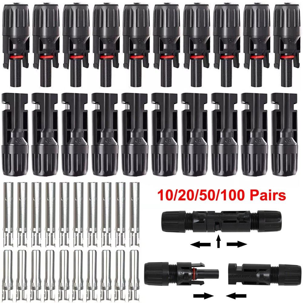 Waterproof Male Female M/F Wire Cable Connector Set Solar Panel 10/20/50/100Pair