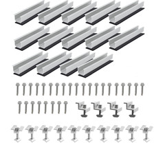 14/12/10/6Pcs Solar Panel Mounting Brackets Mid and End Clamps and Rails Kit for