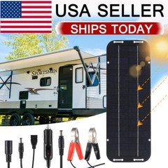30W Solar Panel 12V Trickle Charger Battery Charger Kit Maintainer Boat Car RV