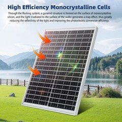 100W Watt Mono Solar Panel 12V Charging Off-Grid Battery Power RV Home Boat Camp