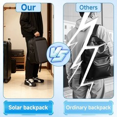 20W Solar Backpack HPBC USB 5V 3A 75% Charged Storage Bag Power for Hiking Trip