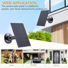 2W USB Solar Panel Charger for Security Cameras, 360° Adjustable Mount, 4 Pack