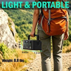 Portable Power Station 300W 600W Peak Backup LiFePO4 Battery 192Wh W/ 10ms UPS