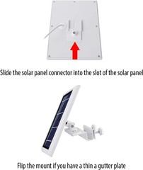 Gutter Mount Solar Panel Compatible with Ring Arlo Blink Reolink Cams White 1