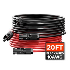 VEVOR 20FT Solar Panel Extension Wire with Female & Male Connectors 10AWG 1 Pair