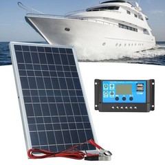 12V 30W 100A Solar Panel Charging Off-Grid RV Camping Home Boat with Controller