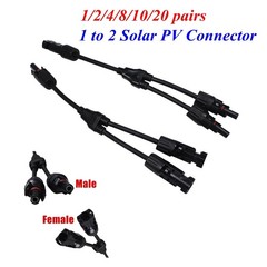 Solar Panel 1-2 Y Branch Cable Connector Waterproof Extension Connection Adapter