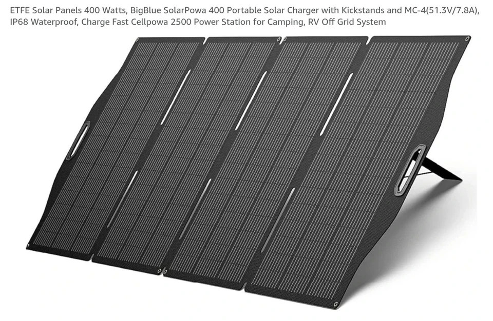 BigBlue Portable ETFE Solar Panels 400 Watts, SolarPowa 400 Foldable…