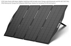 BigBlue Portable ETFE Solar Panels 400 Watts, SolarPowa 400 Foldable…