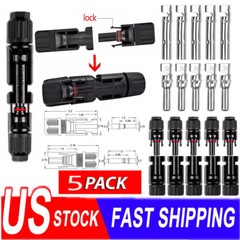 5-100Pairs Solar Panel Cable Wire Connectors Kit Male& Female Waterproof Adapter