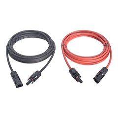 1 Pair 15ft 12AWG Black+Red Solar Panel Extension Cable Wire Connector