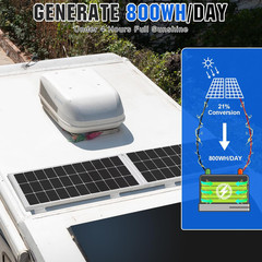 200 Watts 12 Volt/24 Volt Solar Panel Kit with High Efficiency Monocrystalline S