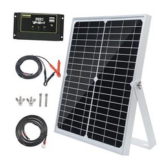 30W 12V/24V Solar Panel Kit, Monocrystalline Solar Battery Trickle 30W-KIT