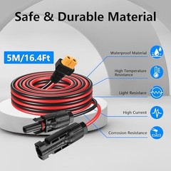 Solar Panel Connector to XT60 Connector Cable 16.4FT 14AWG Solar Connector to