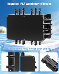 8 String Solar PV Combiner Box IP68 Waterproof 8 In 1 Out 30A Fuse Pre-Wired RV