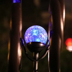 Solar Powered Glass +- for Solar Wind Spinner Solar Light Parts (Bronze)