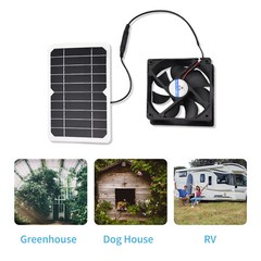 6W 5V Solar Panel with Fan Ventilator Chicken Coops Solar Fan Solar Cell S5D6