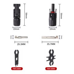 GEYA 10PCS Male Female M/F 30A PV Solar Panel Wire Cable Connector IP67 &Spanner