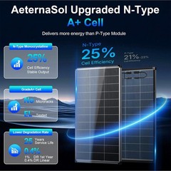 200W Solar Panels Bifacial Monocrystalline N-Type 12V PV Home Roof RV Battery US