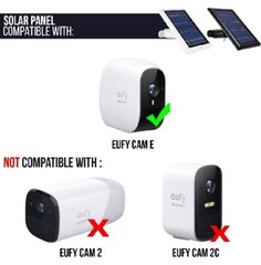 Solar Power Panel for Eufy Cam E Weatherproof Outdoor Camera (1 Pack)