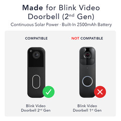 Wasserstein Solar Charger for Blink Video Doorbell (2nd Gen) Triple Solar Panels