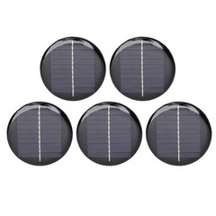 5pcs Round Solar Panel Compact Reliable Energy For DIY Projects Easy To Use