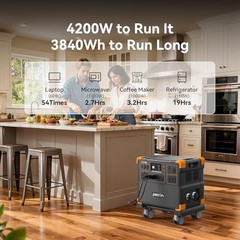 PECRON Portable Power Station E3800LFP 4200W LiFePO4 & 2X200W solar panel