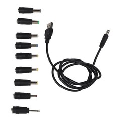 2pcs USB to DC Cable Set with 9 Connectors Offering Great Compatibility Options