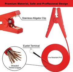 Fence Jumper Cables with Crocodile Clips, Electric Fence Jumping Lead Solar …